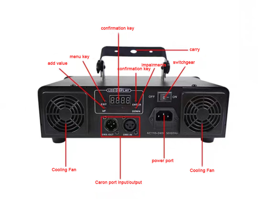 DMX 3d tubo vertical Animação a cores completas Luzes a laser para realizar 4W LED 80 Rohs 50000