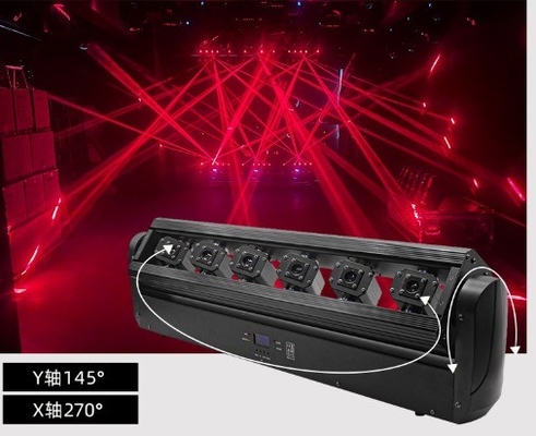 6 Olhos Movendo Cabeça LED Iluminação de palco Barra de balanço Rotativo RGB